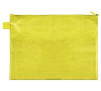 VELOFLEX - Carpeta para documentos DIN A4 con cremallera, amarilla | Formato 320 x 235 mm, fabricada en EVA reforzado con tejido, sin PVC, repelente al agua y con asa de transporte