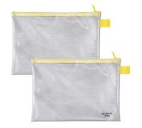 VELOFLEX - Funda con cremallera DIN A5 de PVC, 2 unidades, transparente | Lámina de PVC reforzada con tejido de 350 µ, formato 250 x 180 mm, para un contenido de aprox. 15 mm, con cremallera