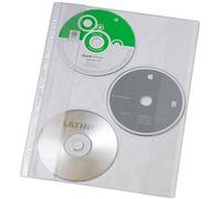 VELOFLEX - Funda para CD A4 para 3 CD, paq. 10 unidades, transparente