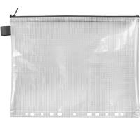 VELOFLEX - Funda para documentos DIN A4 con cremallera, transparente | Formato 320 x 250 mm, de material EVA reforzado con tejido, sin PVC, repelente al agua y con borde para archivar