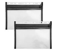 VELOFLEX - Funda para documentos DIN A5 con cremallera, negra, 2 unidades