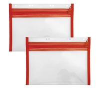 VELOFLEX - Funda para documentos DIN A5 con cremallera, roja, 2 unidades