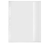 VELOFLEX - Fundas para documentos A4 de PP 130 my, paq. 10 unidades | Apto para documentos, incoloro, dimensiones interiores 215 x 300 mm, perforación europea
