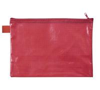 VELOFLEX - Maletín para documentos DIN A5 con cremallera, rojo | Formato 235 x 180 mm, de material EVA reforzado con tejido, sin PVC, repelente al agua y con asa de transporte