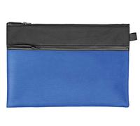 VELOFLEX Velobag Combi 2724250 - Bolsa de transporte DIN A4 de tela resistente, apta para formato 330 x 220 mm, con cremallera de plástico, bolsa adicional con cremallera, color negro y azul, 1 unidad