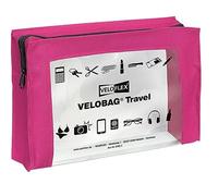 VELOFLEX - VELOBAG Travel: funda con cremallera DIN A5, rosa | Lámina de PVC resistente e impermeable, 230 x 160 mm, 40 mm de altura de llenado, con ribete de nailon para piezas pequeñas