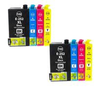 VeloHive Cartucho de Tinta 252XL 252 Compatible con Workforce WF-7110 WF7210 WF3620 WF3640 7610 WF7620 WF7710(2sets)