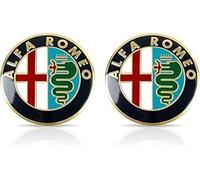 VELOMY Coche Emblema Insignia Logo para Alfa Romeo 156 2002-2007,Primera Calidad ABS Coche Capo,Delantero,Trasero,Maletero Embellecedores y Accesorios para carrocería Piezas para Coche,74mmB