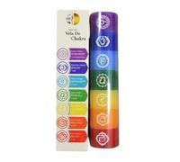 Velón con Chakras Vela Promueve el equilibrio Ritualizado 7 Capas de Colores con los chacras dibujados