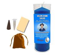 Velón Dame Salud, petición intercesión del Dr. José Gregorio Hernández Cisneros, 17 cm de alto, con esencia, instrucciones, oración y cartulina