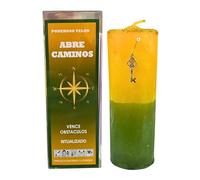 Velón de Abre Caminos para Vencer Obstáculos | Velón Ritualizado para Abrir Caminos, Resolver Situaciones, Desatrancar y Prosperar | Con Amuleto de Llave, Alfiler y Oración.