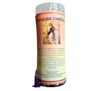 Velón de Inmaculada de Concepción para Protección, Bienestar Familiar y Conceder Deseos | Velón de Petición con Aceite Litúrgico y Oración de 3 Días de Duración Aproximada.