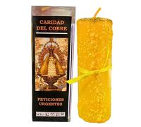 Velón de la Caridad del Cobre para Peticiones Urgentes | Vela Ritualizada de Yoruba para Conseguir Paz, Armonía, Fraternidad y Justicia | Con Lazo Amarillo Especial e Instrucciones con Oración.