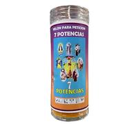 Velón de las 7 Potencias para Cualquier Tipo de Petición | Vela Especial con Aceite y Oración para Peticiones de Paz, Pasión, Amor, Riqueza, Protección, Salud, Sabiduría, Transmutación y Prosperidad.