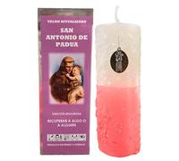 Velón de San Antonio de Padua Ritualizado para Recuperar Algo o Alguien | Vela Especial con Oración Milagrosa para Traer de Vuelta una Persona u Objeto | Con Alfiler, Medalla e Instrucciones.