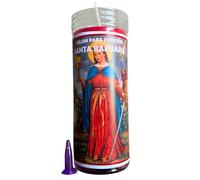 Velón de Santa Bárbara para Protección del Hogar y la Familia, Fuerza y Conceder Deseos | Velón de Petición con Aceite Litúrgico y Oración de 3 Días de Duración Aproximada.