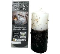 Velón Herboreo Contra Vicios - Velón Esotérico 14x6cm - Alejar adicciones, soltar malos hábitos - HOSTENATURA