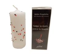 Velón Propósito Salga lo malo Entre lo bueno - Ritual místico de limpieza y buena suerte - Velas Mariano