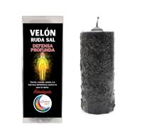 Velón Ritualizado Defensa Profunda - Ruda Sal - Protección Energética Negra