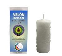 Velón Ritualizado Escudo de Luz - Ruda Sal - Protección Espiritual Blanca