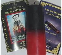Velón Ritualizado Santa Muerte, con Aceite Potenciador para Peticiones