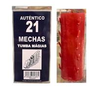 Velón Rojo de las 21 Mechas: Tumba Magias | Poderoso Velón Tumba Trabajos | Especial para Romper Amarres y Maleficios en ámbito amoroso y sexual | Con instrucciones, oración y cerillas.