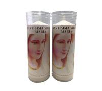 Velones Litúrgicos Santísima Virgen María, 16 cm, Set de 2 Unidades