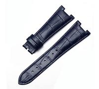 VELORE Banda de reloj de cuero genuino para Patek Philippe 5711 5712g Nautilus Watchs Men y mujeres Notch especial de 25 mm*12 mm Coraja de reloj(Blue-No buckle)