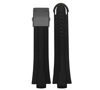 VELORE Banda de vigilancia impermeable de goma de 24 mm*12 mm para la banda de silicona de la pulsera Oris Curo de acero inoxidable(Black x black clasp)