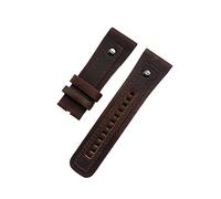 VELORE Correa de reloj clásica de cuero genuino de 28mm con remache para correa de reloj Seven Friday, pulsera de muñeca negra y marrón, hebilla de Pin(Red Black)