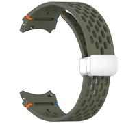 VELORE Correa magnética de 20mm para Samsung Galaxy Watch 4 5 Pro 6 7 7LTE 44mm 40mm Watch4/6 banda clásica de silicona sin huecos Correas(AGreenS,Watch 7 40 44)