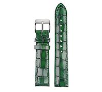VELORE Fashion Genuine Leather Watchband Clear Personalidad Crocodile Textura Correa de la pulsera Banda de vigilancia de la pulsera 18 mm 20 mm 22 mm azul(Green,20mm gold clasp)