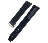VELORE Para Omega Moonwatch Speedmaster Seamaster 300 Planet Ocean AT150 correa de reloj suave 18mm 19mm 21mm 22mm correas de reloj de silicona de goma 20mm(Black Black,21mm)