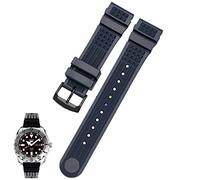 VELORE Para SRP601J1 agua fantasma reloj enlatado correa de buceo pulsera impermeable hombres silicona negro azul correa deportiva 20mm 22mm(Blue black buckle,20mm)