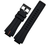 VELORE Para Timex WatchT2N720 T2N721 TW2T76300 banda de reloj de goma 24 * 16 mm Correa deportiva de silicona impermeable con tornillos(Black orange black)