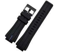 VELORE Para Timex WatchT2N720 T2N721 TW2T76300 banda de reloj de goma 24 * 16 mm Correa deportiva de silicona impermeable con tornillos(Black blue black)