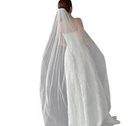 Velos de boda con diamantes de imitación de una sola capa de tul con peine para el pelo, velos transparentes para ocasiones especiales, accesorio de boda