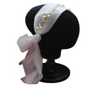 Velos de novia Diademas de encaje de perlas con velo for fiesta de boda niñas novia accesorios for el cabello Multicolor(Rose Gold Color)