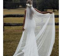 Velos de novia largos de color marfil con perlas y peine, velo de novia de una capa, accesorios de novia s, 200 cm