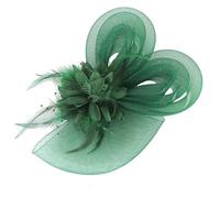 Velos de novia Tocados de boda for novia, sombreros con velo, flor de plumas, diadema Multicolor, pinza for el pelo(11 green)
