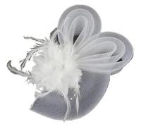 Velos de novia Tocados de boda for novia, sombreros con velo, flor de plumas, diadema Multicolor, pinza for el pelo(1 white)