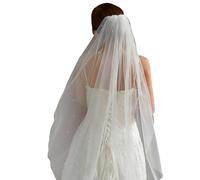 Velos de novia transpirables de una sola capa con adornos de diamantes de imitación y peine para ceremonia de boda, fotografía, tocado, velos de novia con peine para el pelo