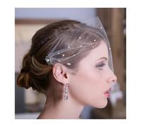 Velos de novia Velo de novia con perlas y cuentas, accesorio for el cabello, jaula for pájaros, Multicolor(Schwarz)