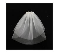 Velos de novia Velo de novia corto de 2 capas con pedrería en blanco/marfil(White)