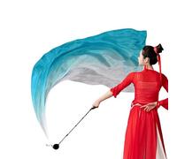 Velos de seda Poi, velo de poi, banderas de baile con bolas | coloridas banderas de adoración con degradado para danza del vientre, hermosas banderas de adoración con degradado para danza de danza