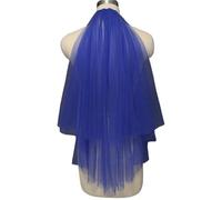 Velos para futuras Novias, Velo De Novia Tul Corto 2 Capas con Peineta Multicolor(Blue)