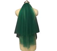 Velos para futuras Novias, Velo De Novia Tul Corto 2 Capas con Peineta Multicolor(Green)