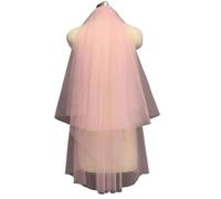 Velos para futuras Novias, Velo De Novia Tul Corto 2 Capas con Peineta Multicolor(Pink)
