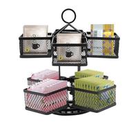 Velosh Organizador de bolsas de té con 8 compartimentos, giratorio, 2 niveles, caja de té con 8 cestas extraíbles, estante de metal, soporte giratorio 360°, soporte para bolsas de té para cocina, té