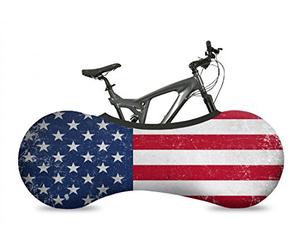 VELOSOCK Funda Cubre Bicicletas para Interiores - USA Flag - La Mejor solución para Mantener los Suelos y Las Paredes Libres DE Suciedad - Sirve para el 99% de Las Bicicletas para Adultos
